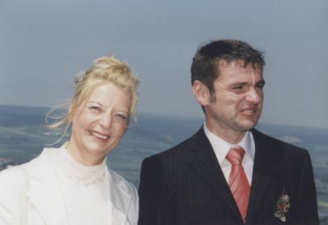 Claudi und Andi auf dem Dach des Plesseturmes